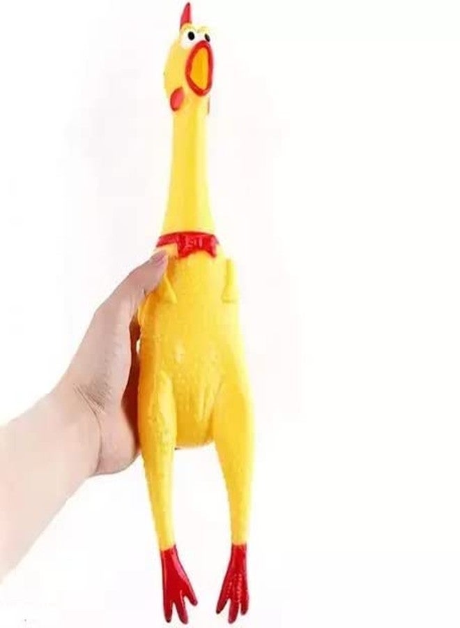 KsPups Safe & Non-Toxic Squawking Chicken Rubber I Squeeze Dog Toys with Sound I BPA Free I Chemical Free I Squeaky and Screaming I Chicken Toy for Pets or Kids (Pack of-1) - Image 2